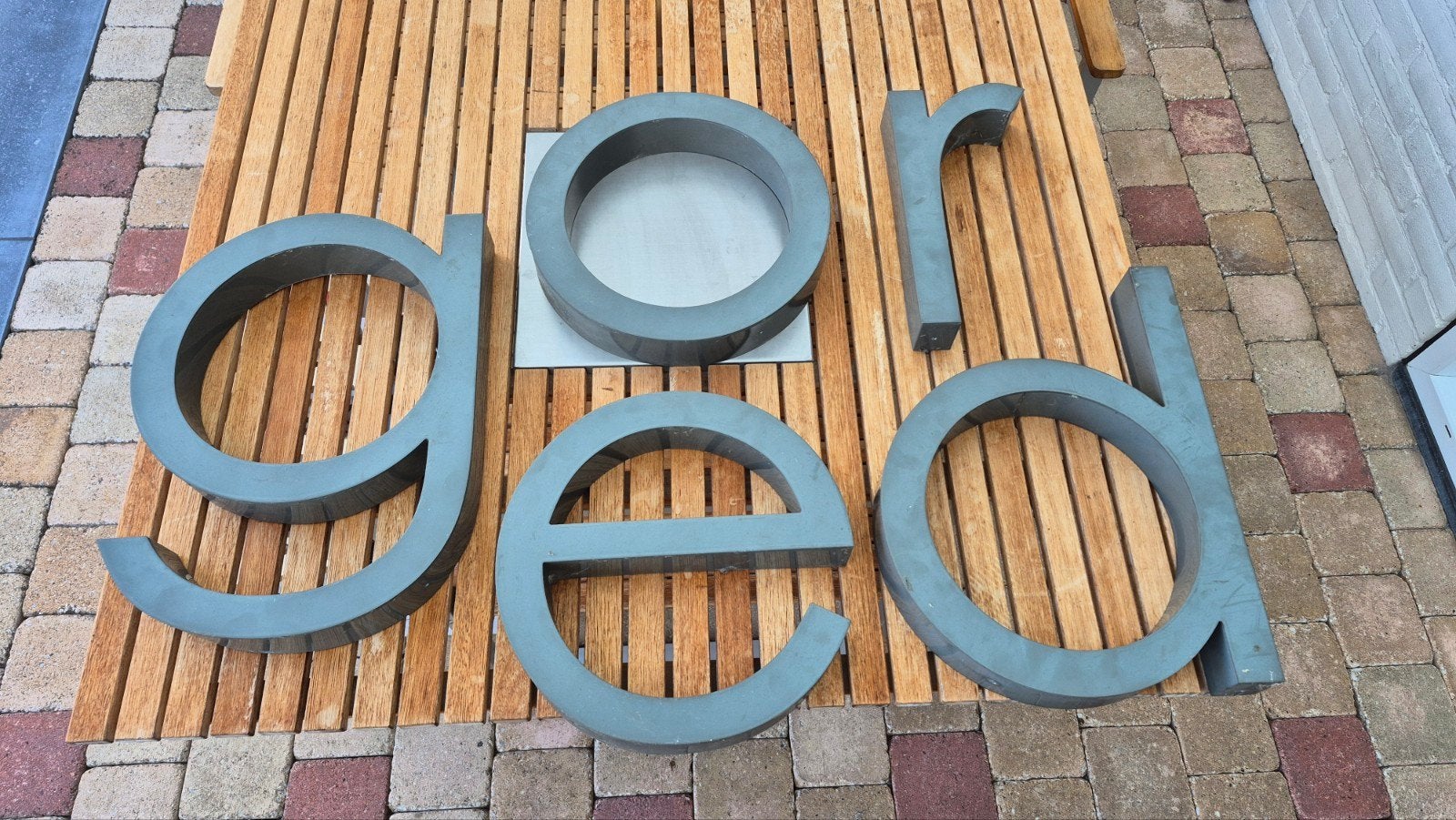 Oude reklame letters, Ophalen of Verzenden, Gebruikt, Reclamebord