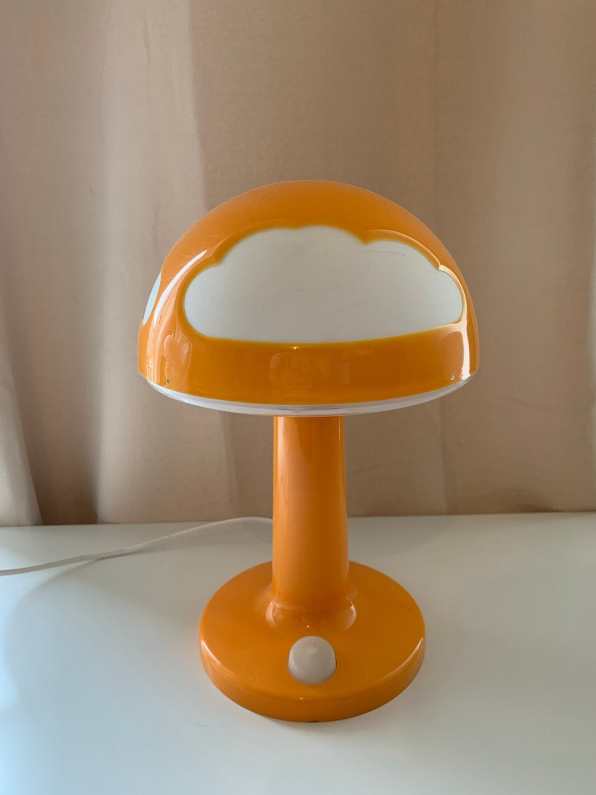 IKEA Skolig paddenstoellamp - Oranje, Kunststof, Gebruikt, Overige fittingen, Ophalen of Verzenden