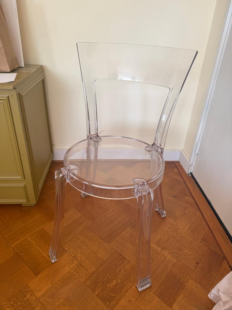 Doorzichtige IKEA stoel - Gebruikt met lichte sporen, Ophalen, Kunststof, Gebruikt, Overige kleuren
