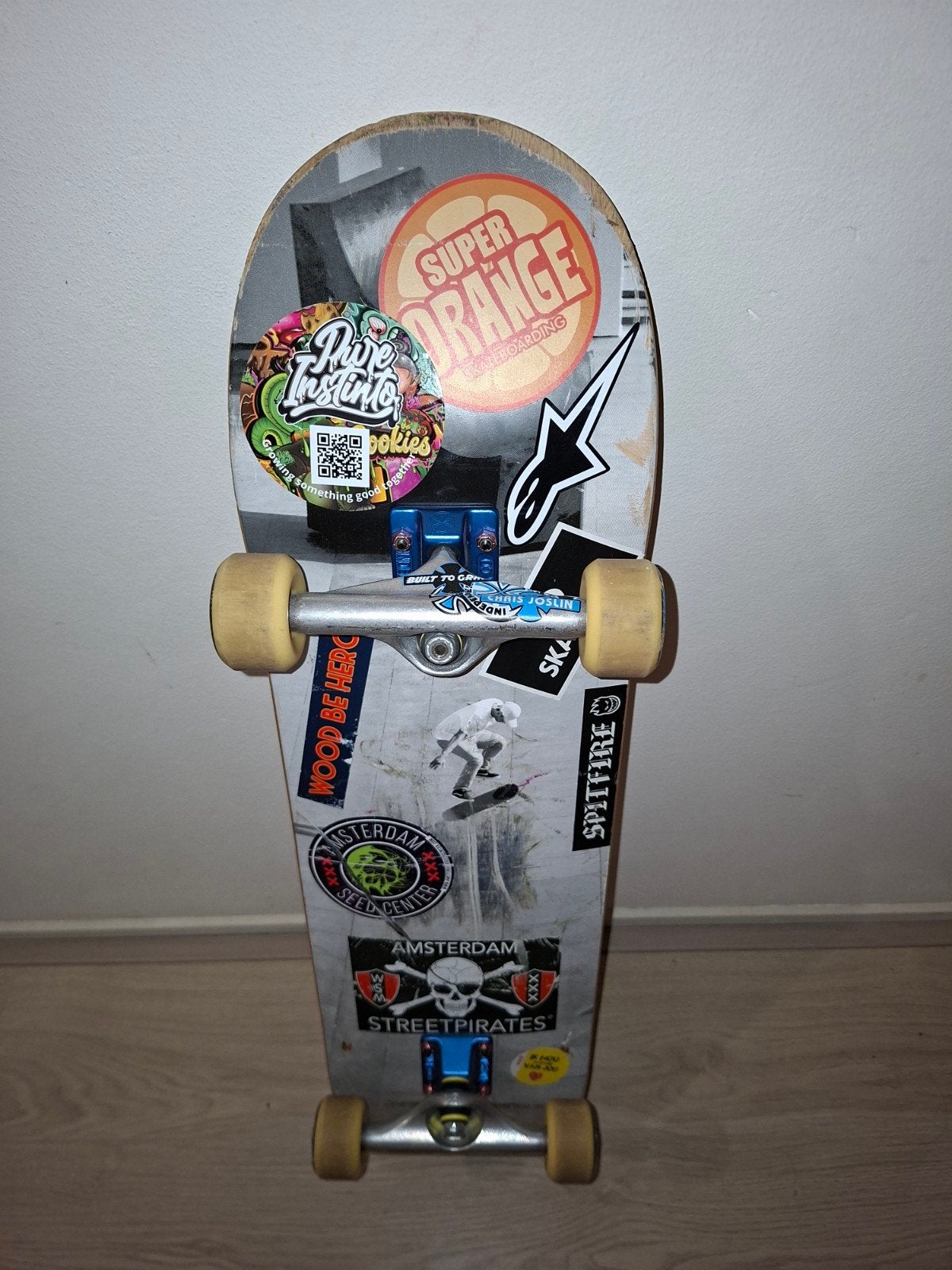 Skateboard met Spitfire wielen en Chris Joslin trucks, Ophalen of Verzenden, Gebruikt, Skateboard