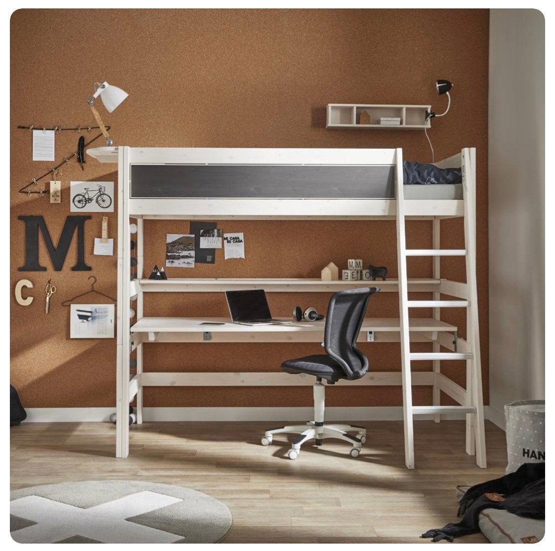 Hoogslaper met bureau van lifetime, Ophalen, 90 cm, Zo goed als nieuw, Hout