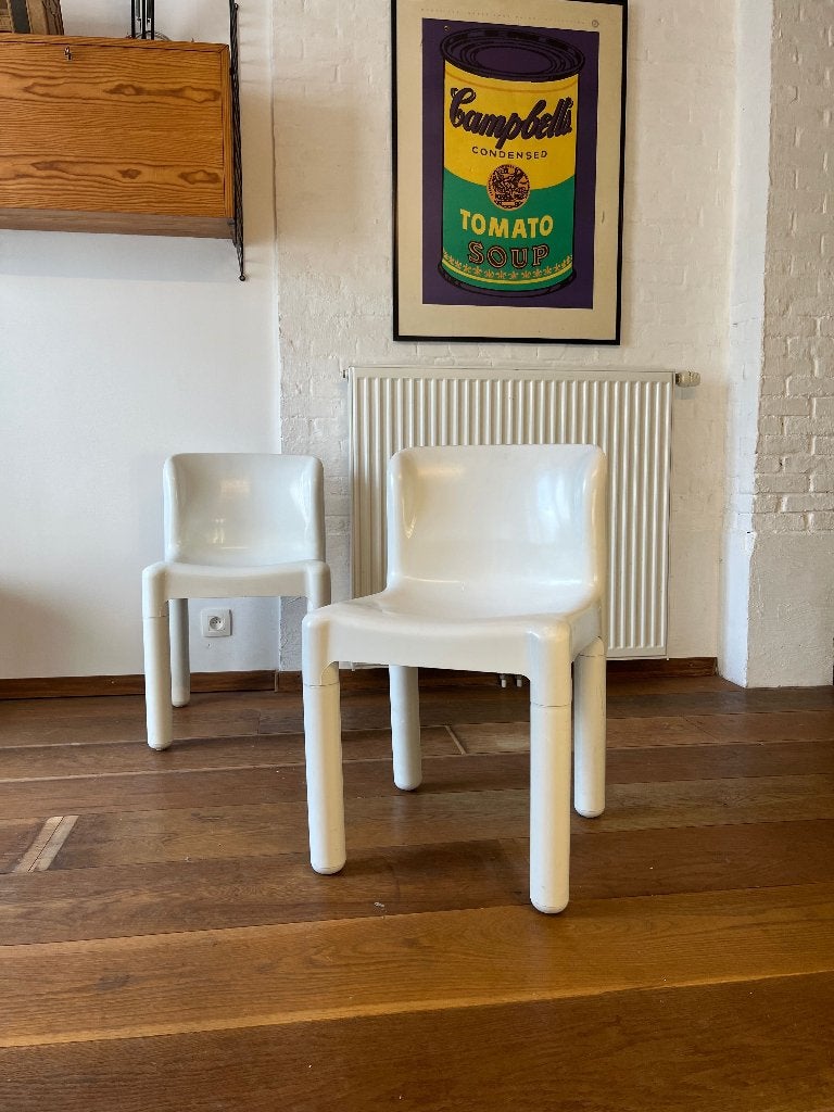 2x Kartell  Carlo Bartoli –  Italiaanse designstoelen, Ophalen, Gebruikt, Wit, Twee