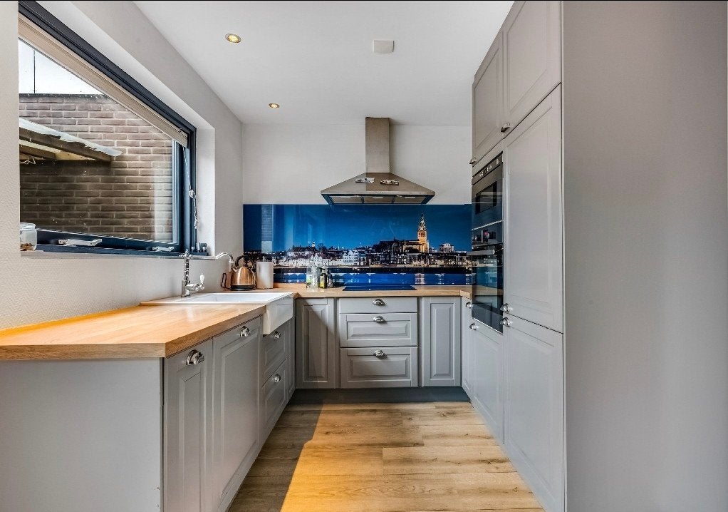 Keuken, Huis en Inrichting, Keuken | Complete keukens, Ophalen, Gebruikt, Grijs, Hoekkeuken