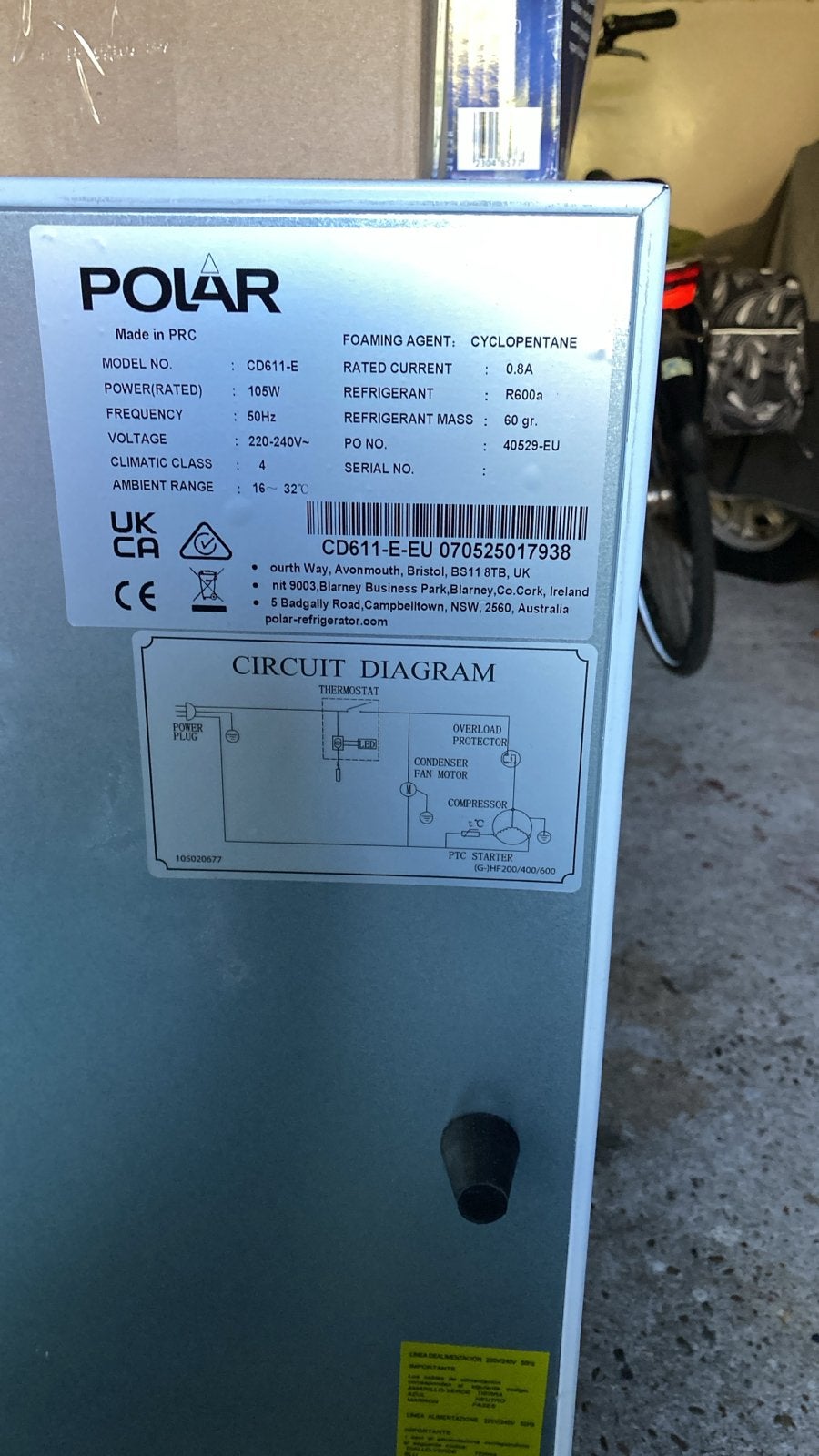 Polar vriezer CD611-E - Compact en Efficiënt, Ophalen, Nieuw, Minder dan 60 cm, 85 tot 120 cm