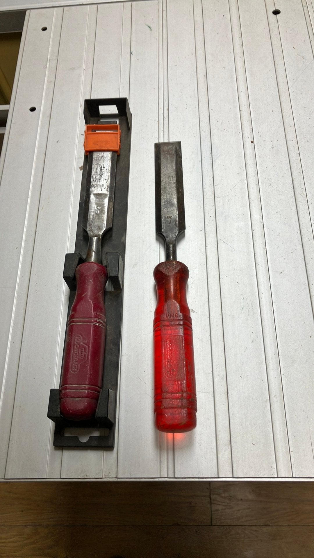 nooitgedagt 2 stuks steekbeitel 26mm., Ophalen of Verzenden, Gebruikt, Beitel, Overige merken