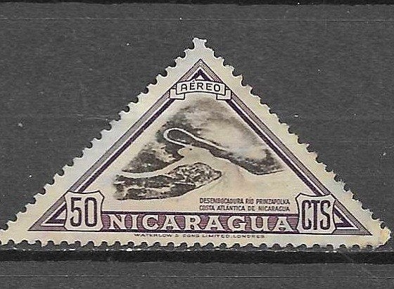 Nicaragua 50 Cts Aereo luchtpostzegel, Postzegels en Munten, Postzegels | Amerika, Ophalen of Verzenden, Gestempeld, Midden-Amerika