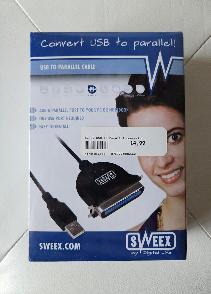 Sweex USB naar parallel converter, Ophalen of Verzenden, Nieuw