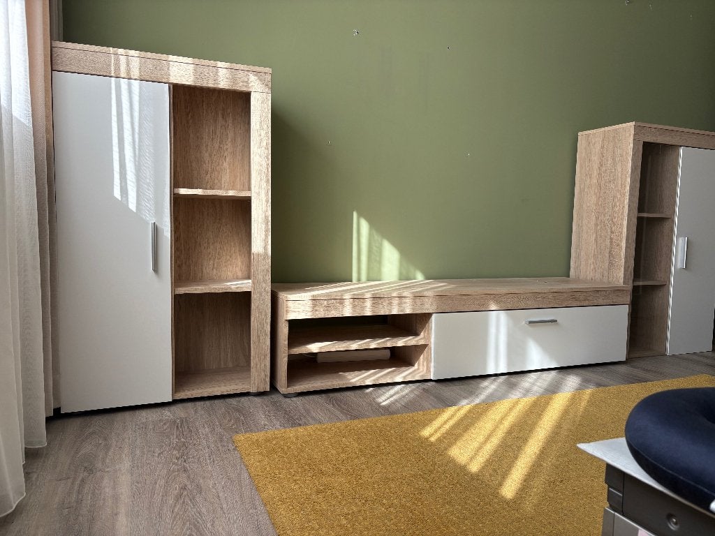 Moderne tv-meubelset met opbergkasten, Huis en Inrichting, Ophalen, 250 tot 300 cm, Met deur(en), Overige houtsoorten