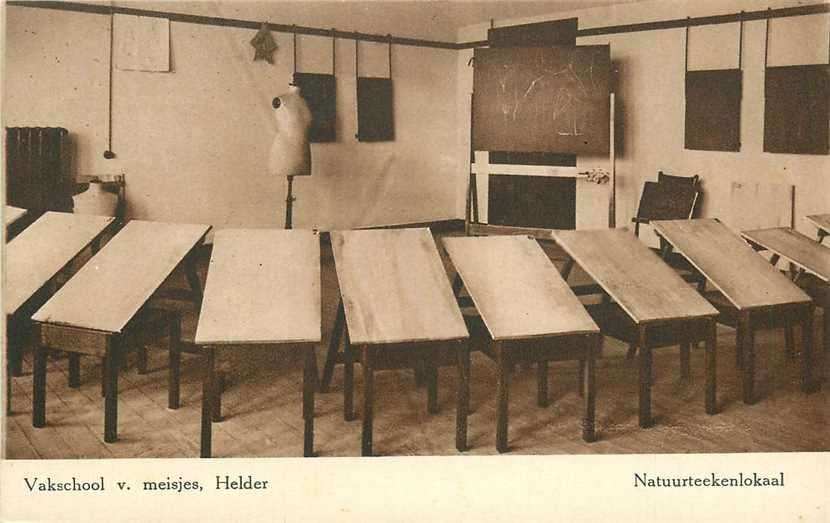 300-495-023 Den Helder Vakschool v meisjes, Verzenden, Voor 1920, Noord-Holland