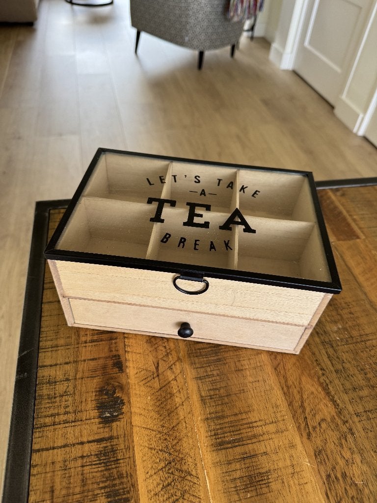Theedoos, Hout, Zo goed als nieuw, Theedoos, Ophalen