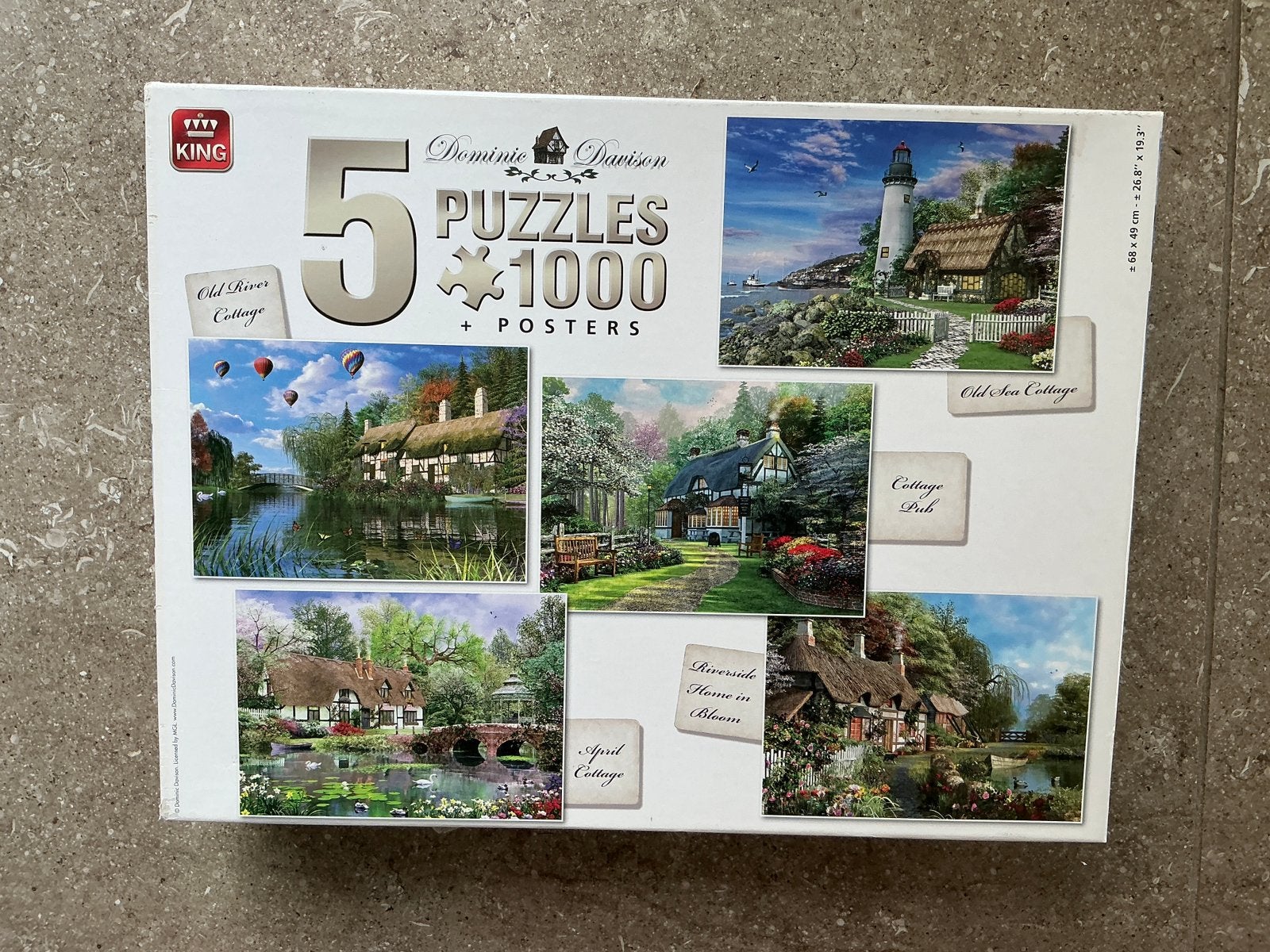 King legpuzzel 5-in-1 Cottage Collection met posters (KWF), Ophalen of Verzenden, 500 t/m 1500 stukjes, Zo goed als nieuw