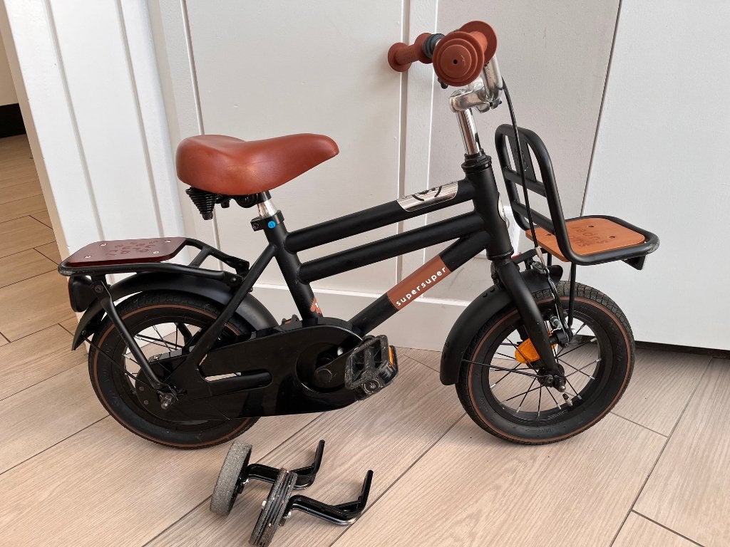 Supersuper Cooper Bamboo 12 inch matzwart, Ophalen, Gebruikt, Minder dan 16 inch, Zijwieltjes