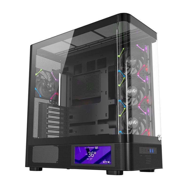 XYZ Quantum Pro Midi-Tower PC Behuizing (Zwart), Computers en Software, Computerbehuizingen, Ophalen of Verzenden, Nieuw
