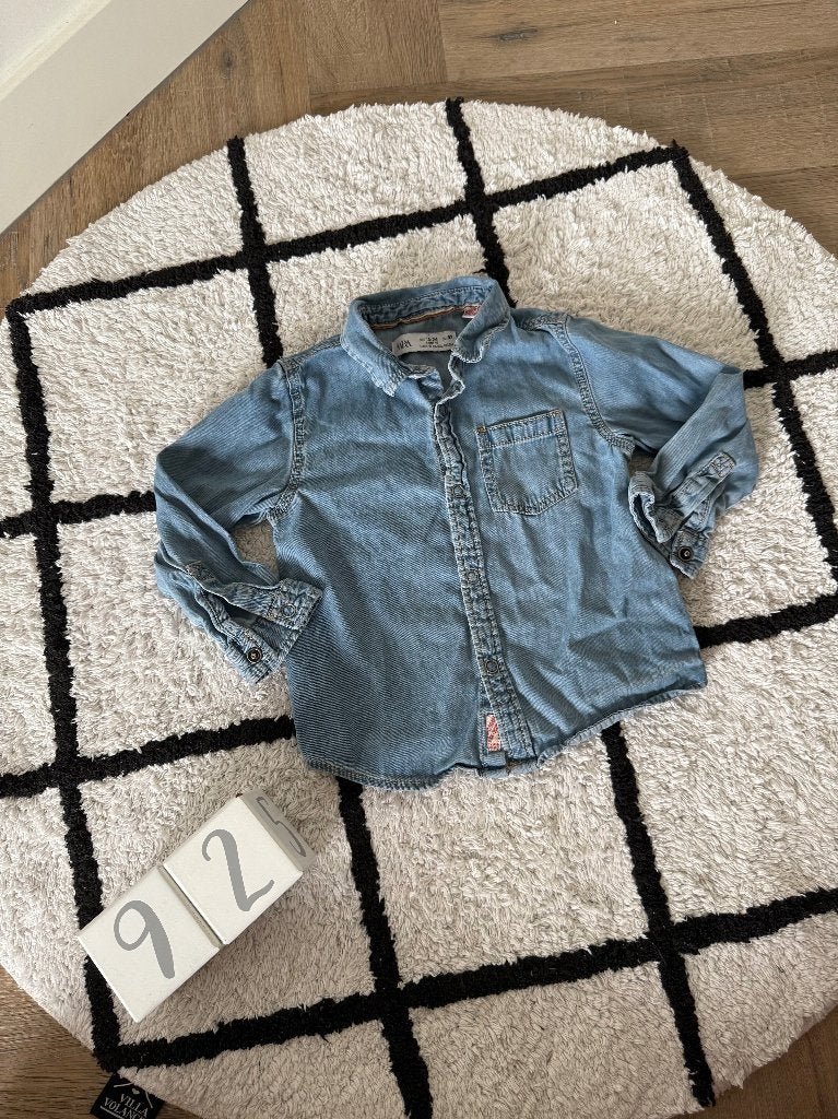 ZGAN blauw jeans overhemd blouse shirt 92 Zara top lange mou, Kinderen en Baby's, Kinderkleding | Maat 92, Jongen of Meisje, Ophalen of Verzenden