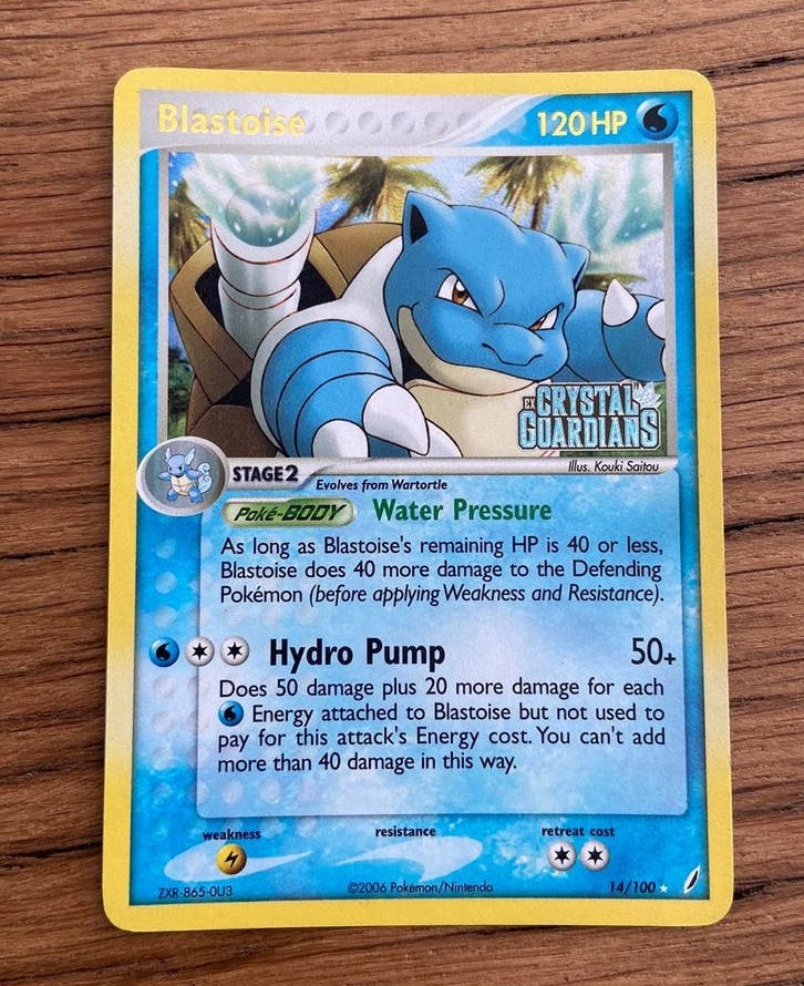 Blastoise - 14/100 STAMPED (Crystal Guardians), Ophalen of Verzenden, Gebruikt