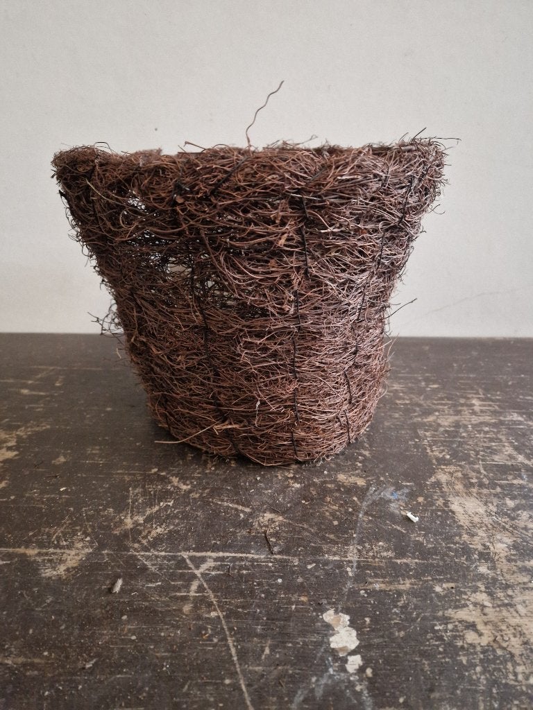 Bloempot van kokosvezel 21cm hoog, Tuin en Terras, Bloempotten, Overige materialen, Gebruikt, Rond, Ophalen of Verzenden