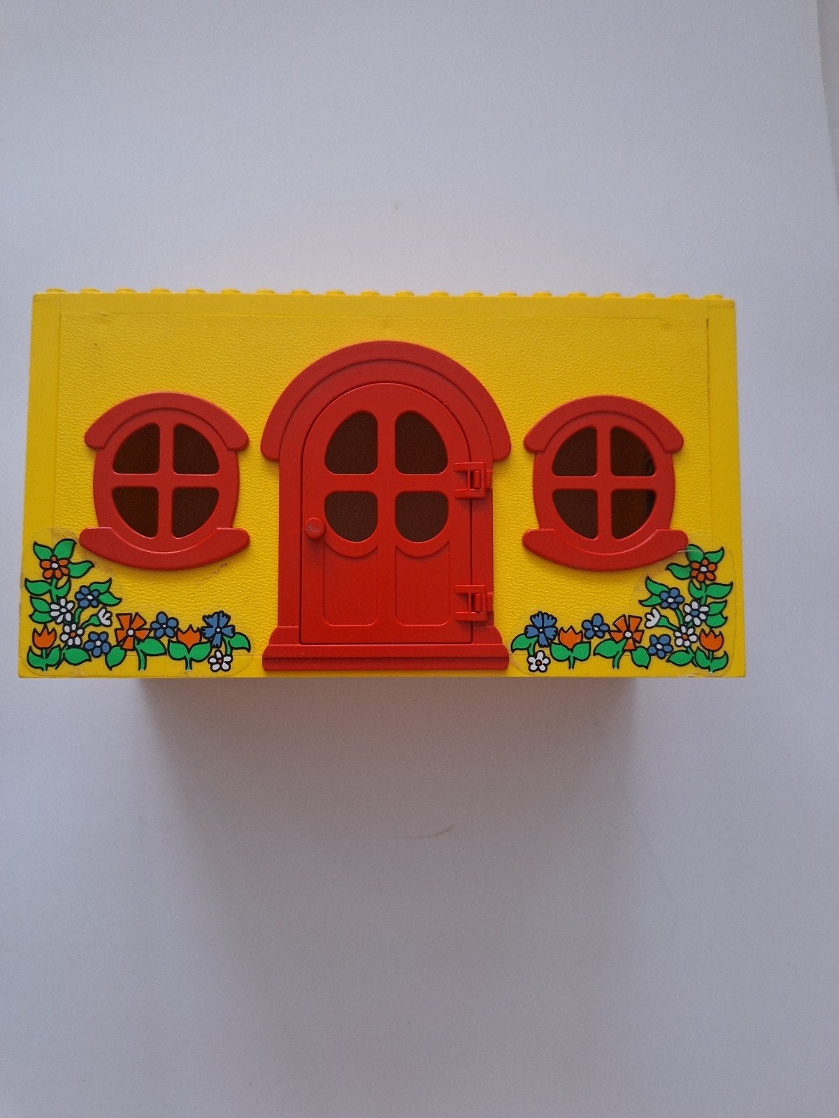 Vintage Duplo Huisje met Grondplaat - Geel/Rood, Gebruikt, Ophalen of Verzenden, Duplo, Inclusief accessoires