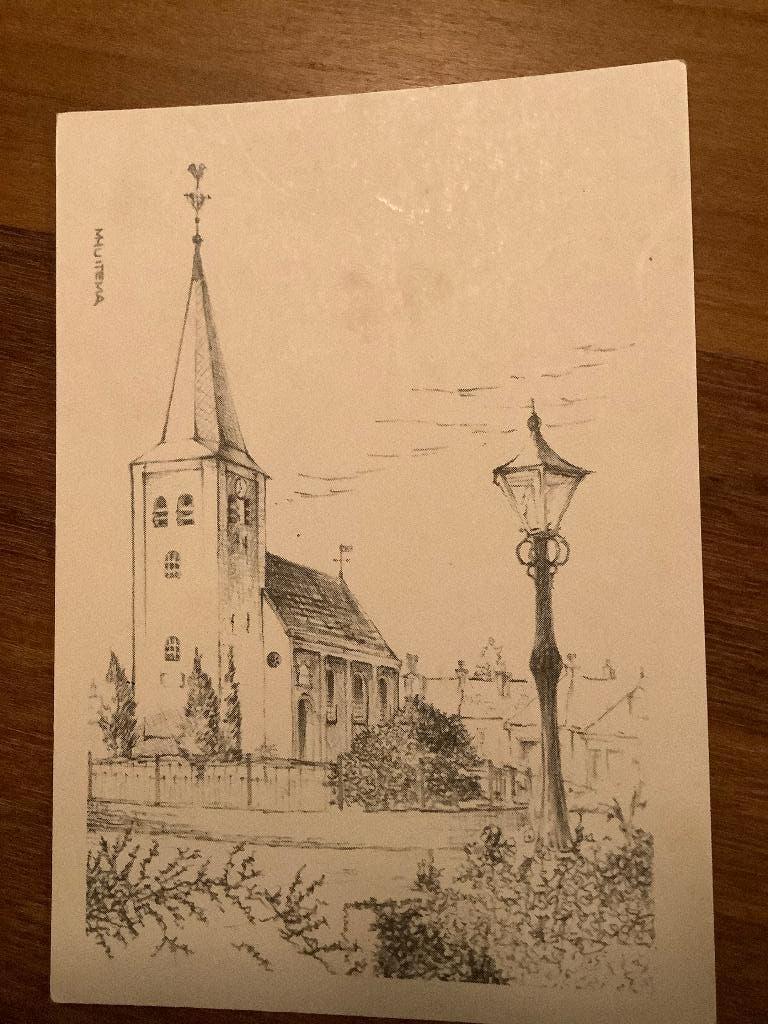 Wartena, getekend door M. Huitema, Ophalen of Verzenden, 1960 tot 1980, Friesland