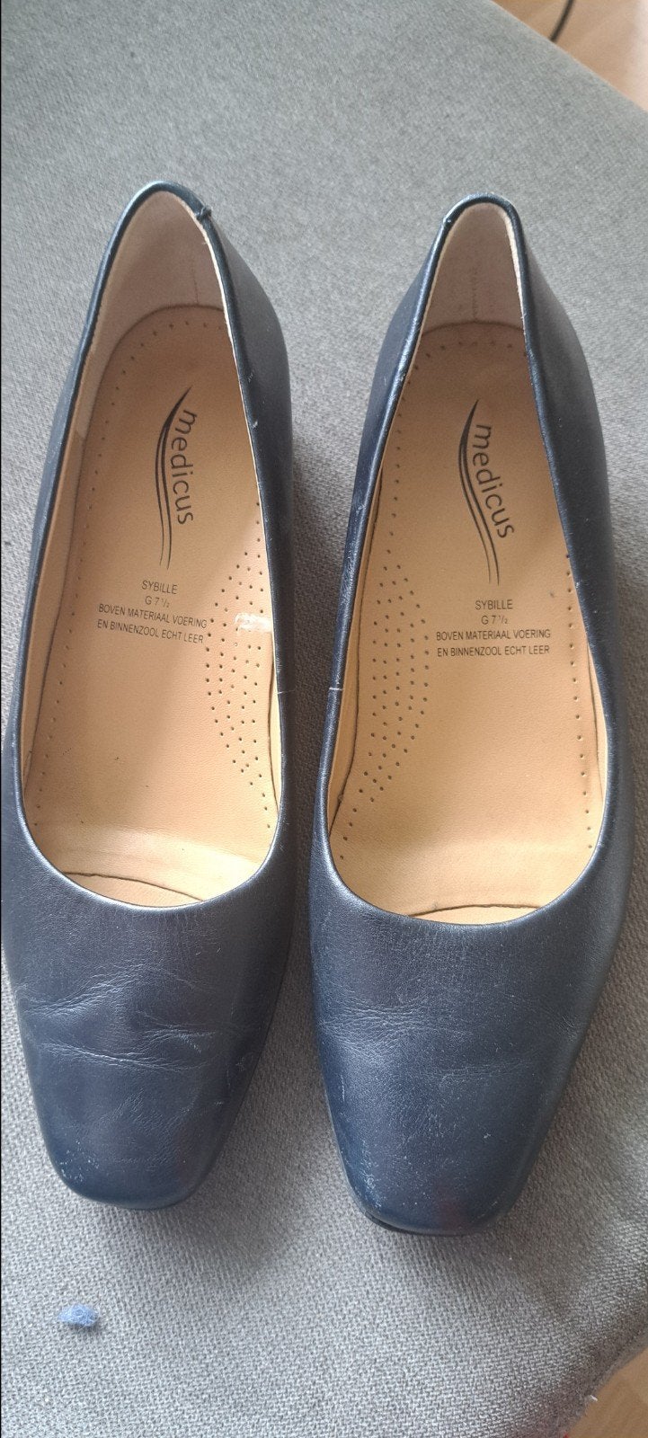 Medicus leren damesschoenen lage hak., Medicus, Blauw, Ophalen of Verzenden, Gedragen