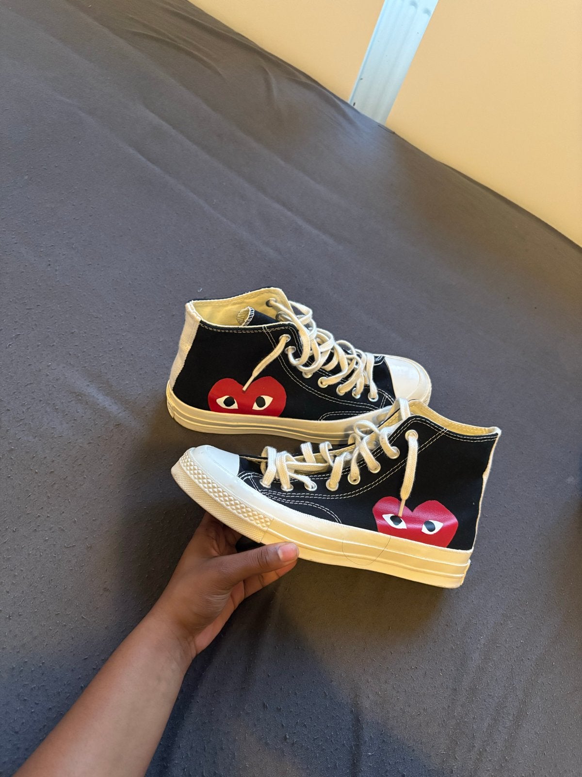 Comme des Garçons PLAY x Converse Chuck 70 High, Ophalen of Verzenden, Zo goed als nieuw, Zwart, Sneakers of Gympen