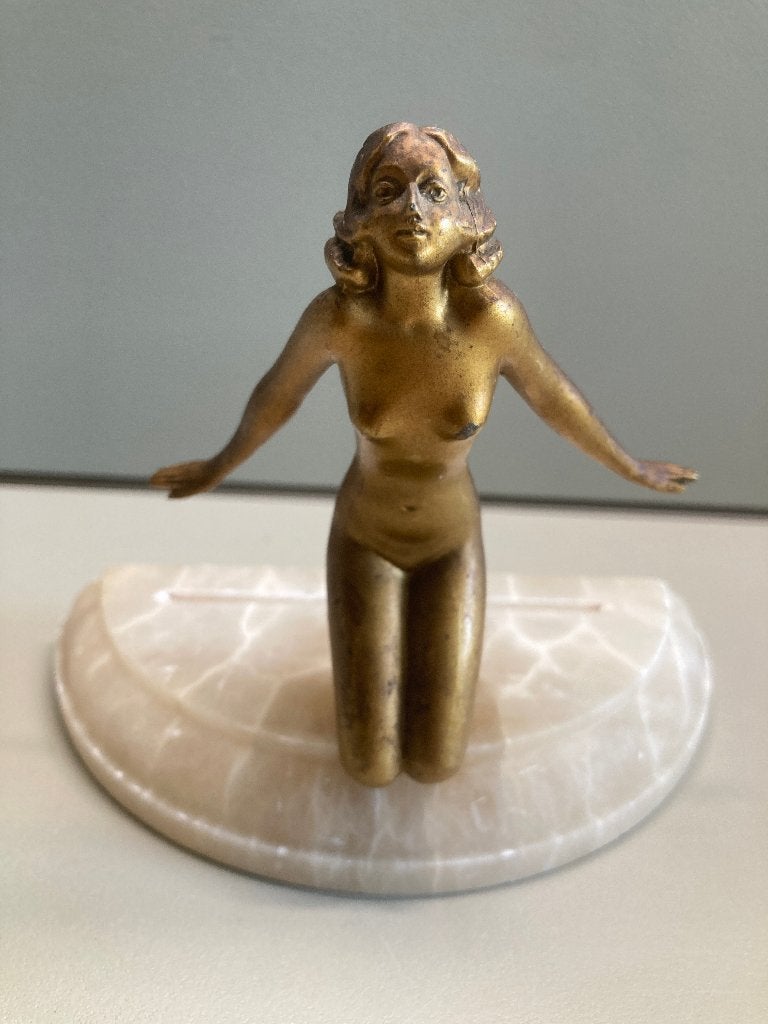 beeld van naakte art deco dame jaren 20 30, Ophalen of Verzenden