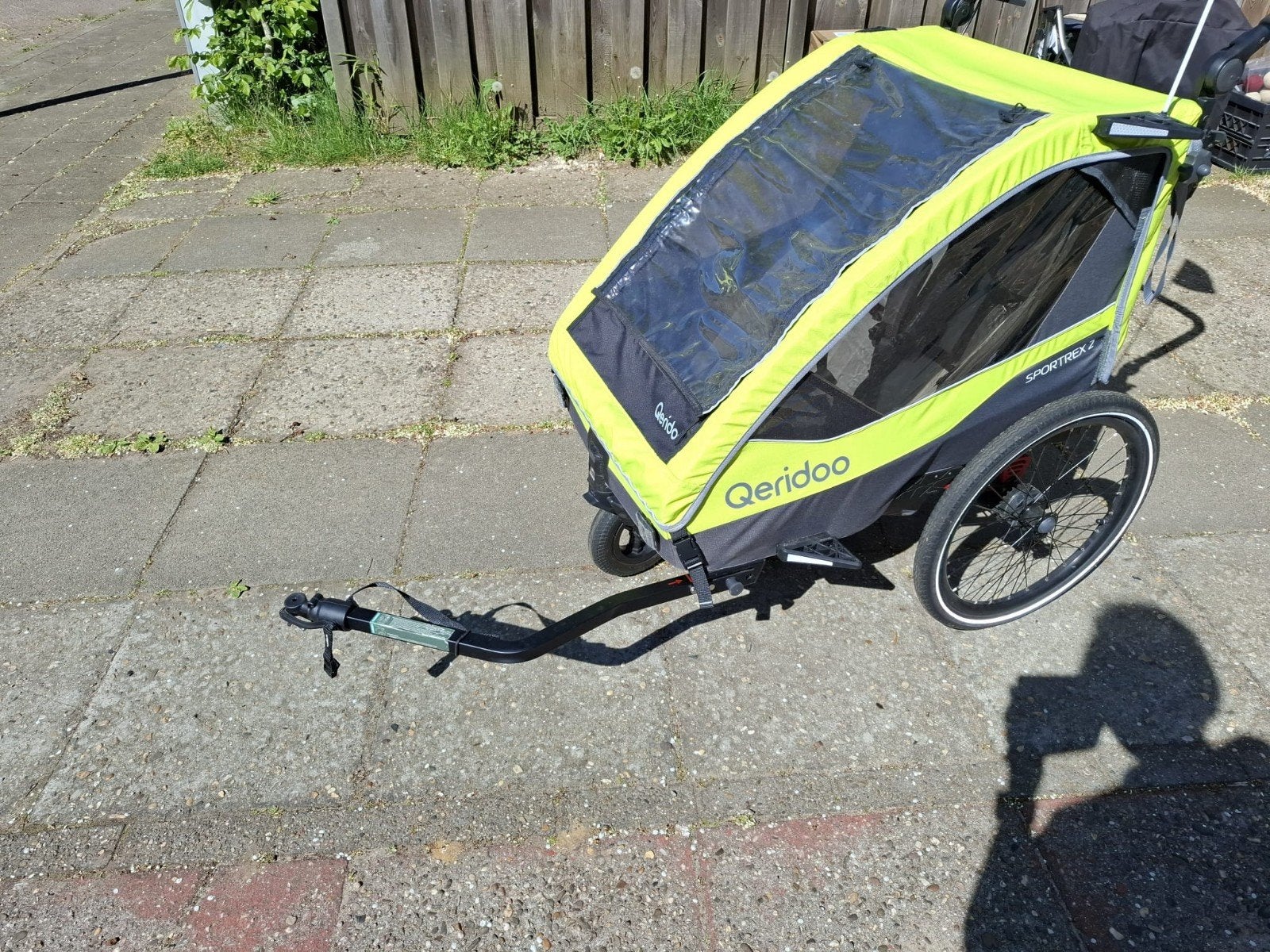 Qeridoo Sportrex 2 fietskar - Zo goed als nieuw, Huif, Zo goed als nieuw, 2 kinderen, Schijfrem