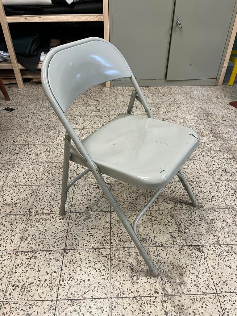 Grijze klapstoelen metaal, Ophalen, Grijs, Metaal
