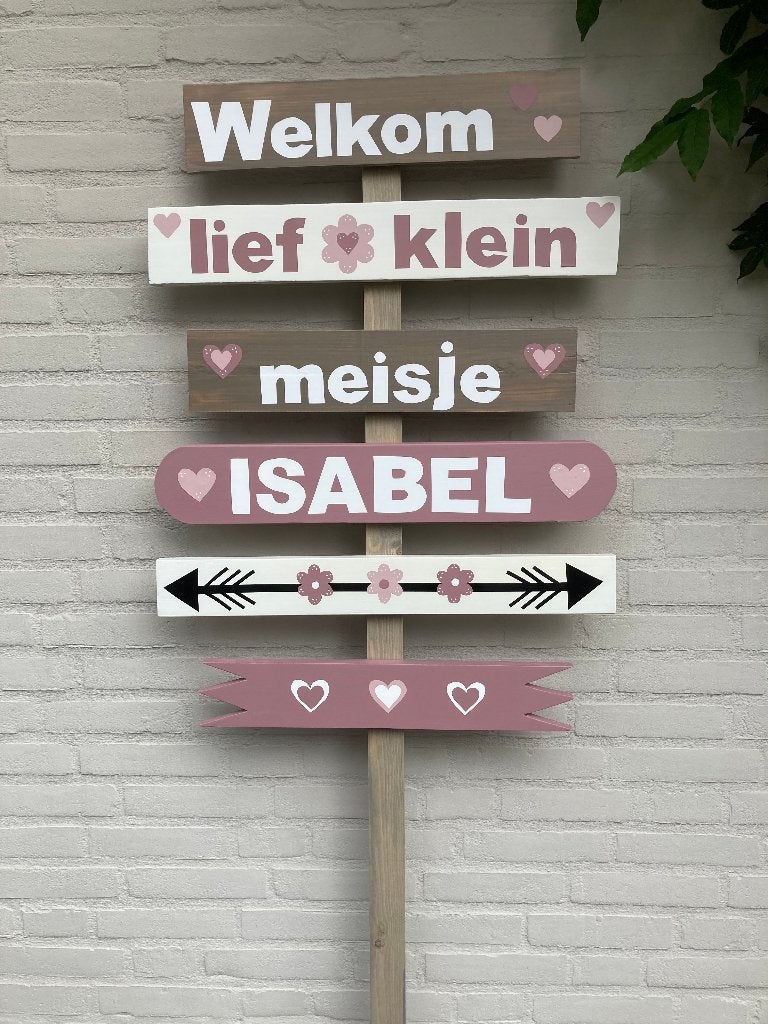 geboorte bord meisje, Kinderen en Baby's, Kraamcadeaus en Geboorteborden, Ophalen of Verzenden, Nieuw, Geboortebord