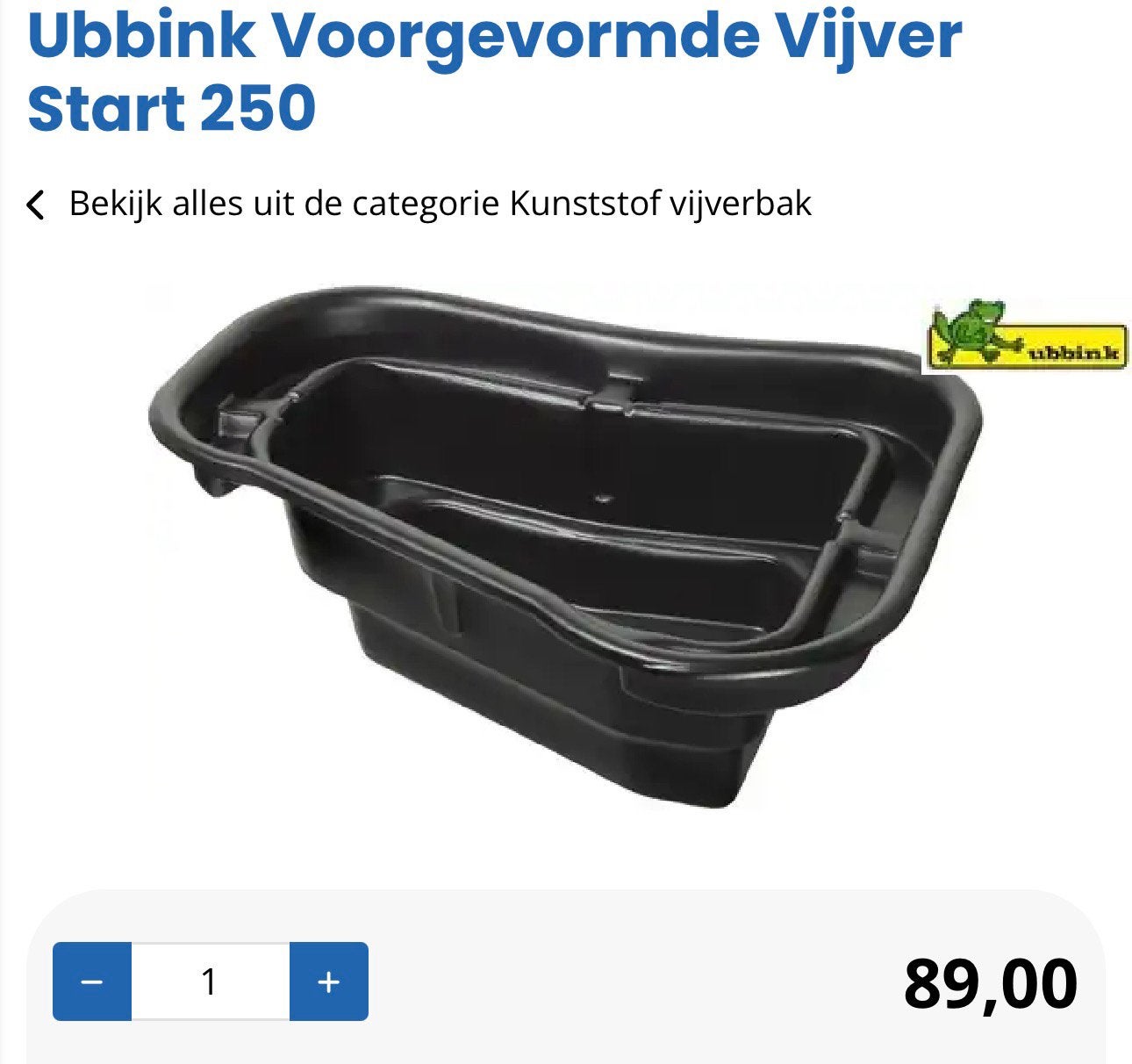 Ubbink vijver start 250L, Tuin en Terras, Ophalen, Nieuw