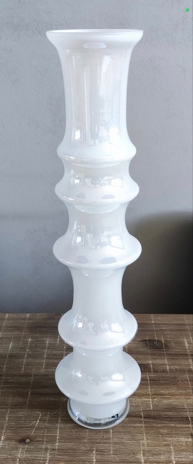 Colmore Italiaans design glazen vaas Parelmoer Nieuw!, Ophalen, Wit, Nieuw, Glas