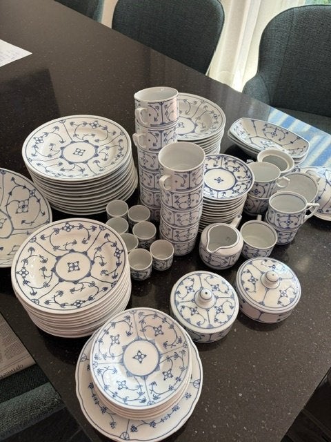 Groot 96-delig Blau Saks-servies – vnl Jäger Eisenberg, Ophalen, Gebruikt, Overige merken, Vintage