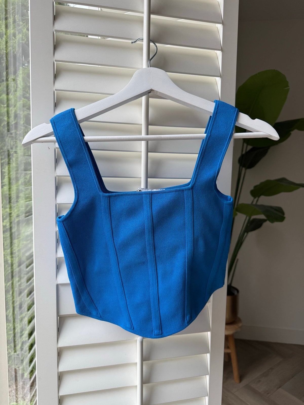 Zara blauwe korset top maat S, Blauw, Ophalen of Verzenden, Zo goed als nieuw, Maat 36 (S)
