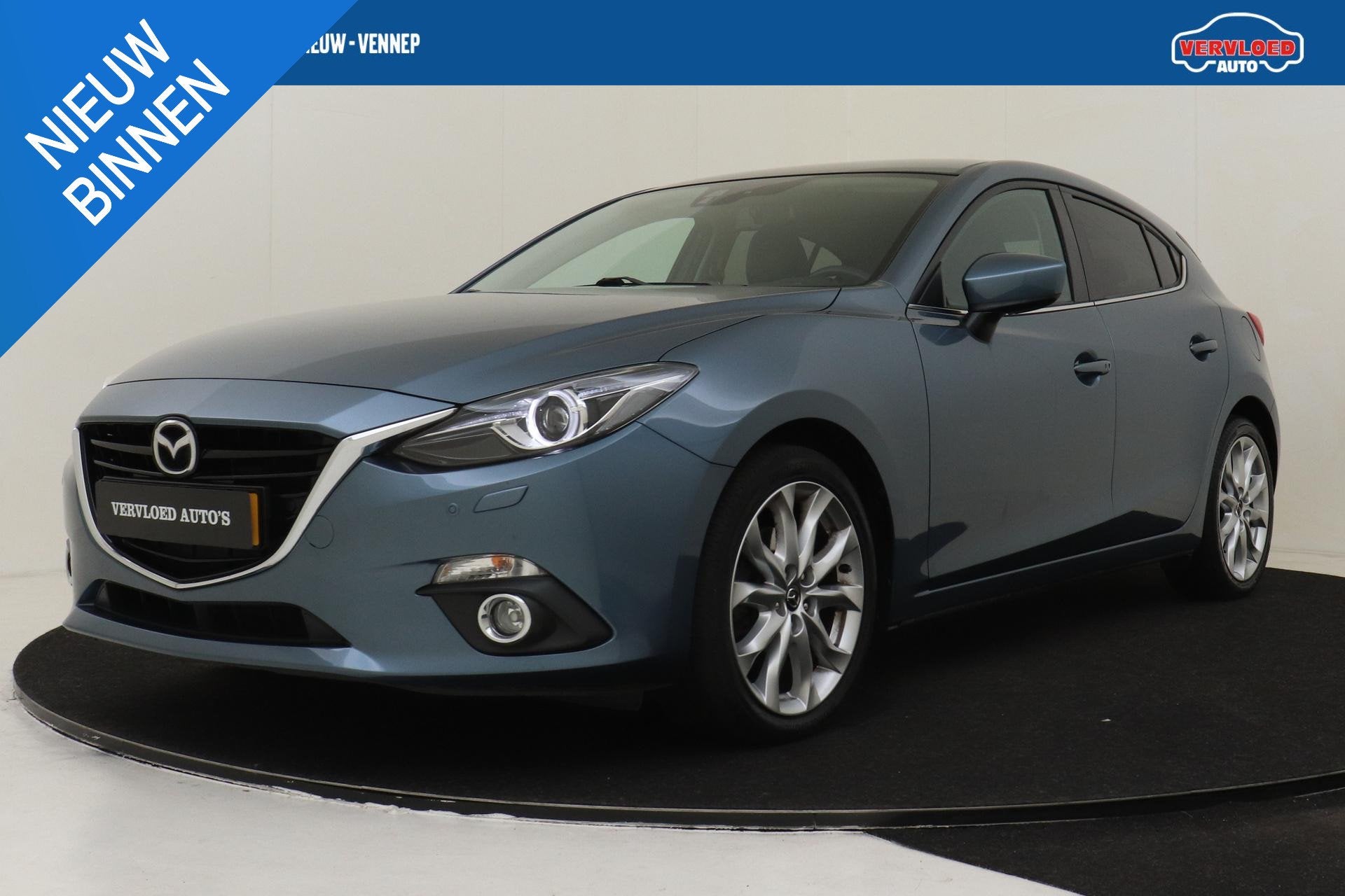 Mazda 3 2.0 GT-M -CRUISE|BOSE|HEAD-UP DISP.|KEYLESS|LEDER|PO, Auto's, Voorwielaandrijving, Gebruikt, Zwart, 4 cilinders