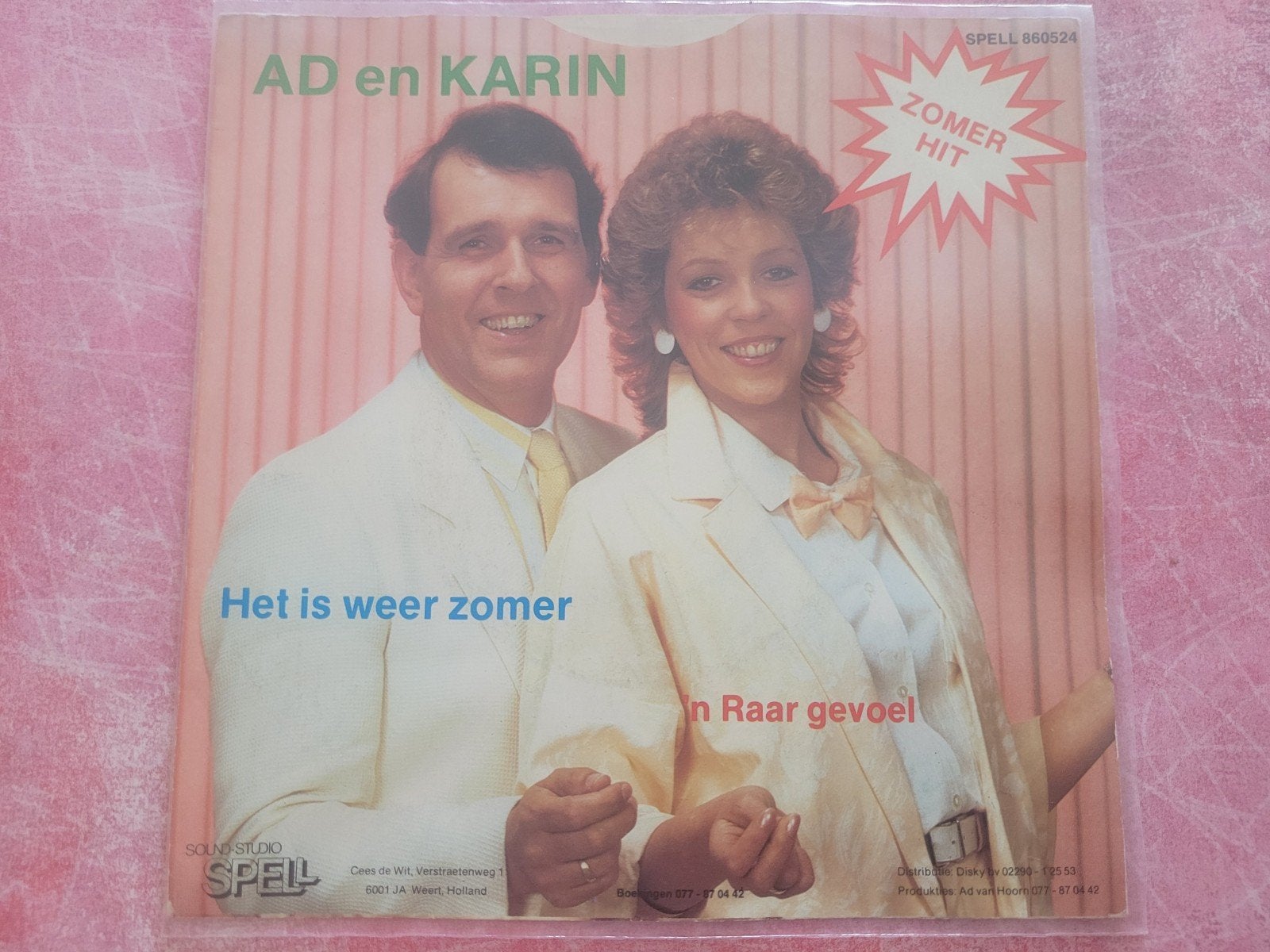 Ad en Karin- Het is weer zomer - Een raar gevoel, Cd's en Dvd's, Vinyl | Nederlandstalig, Ophalen, Zo goed als nieuw, Overige formaten