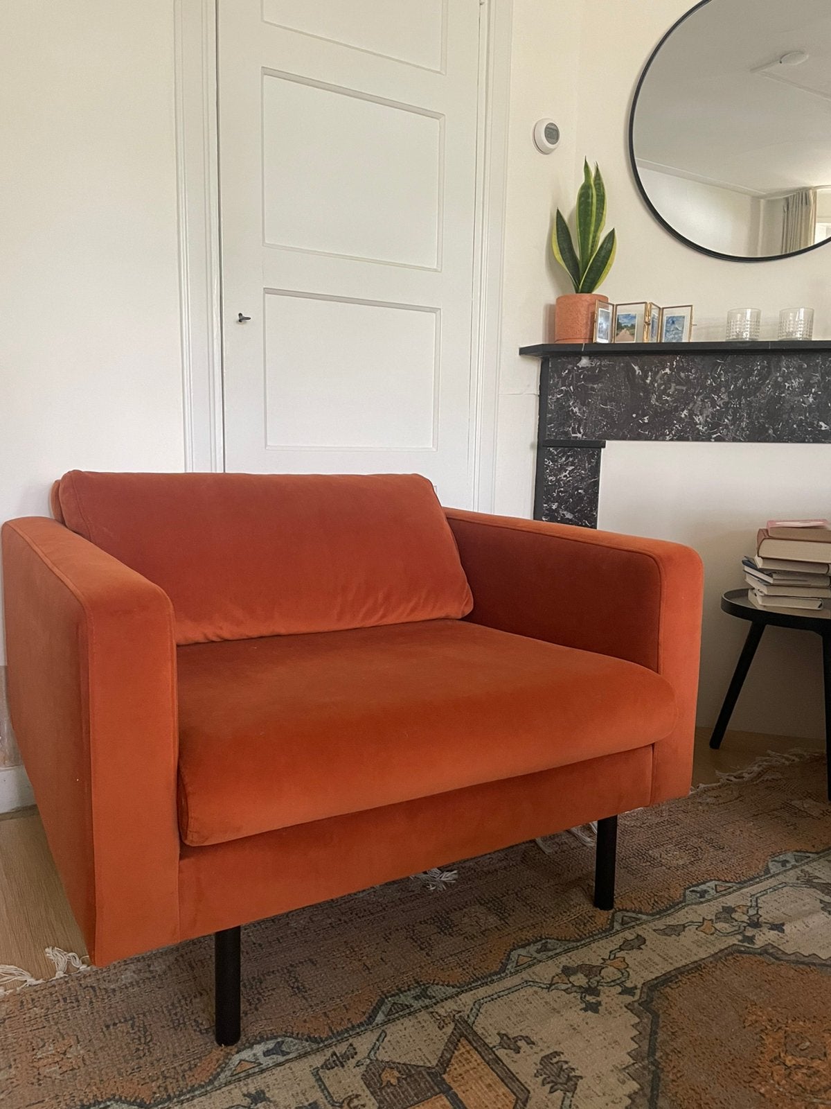 Fauteuil / NOUS Living loveseat Adam terra, Huis en Inrichting, Ophalen, 75 tot 100 cm, Zo goed als nieuw, 75 tot 100 cm