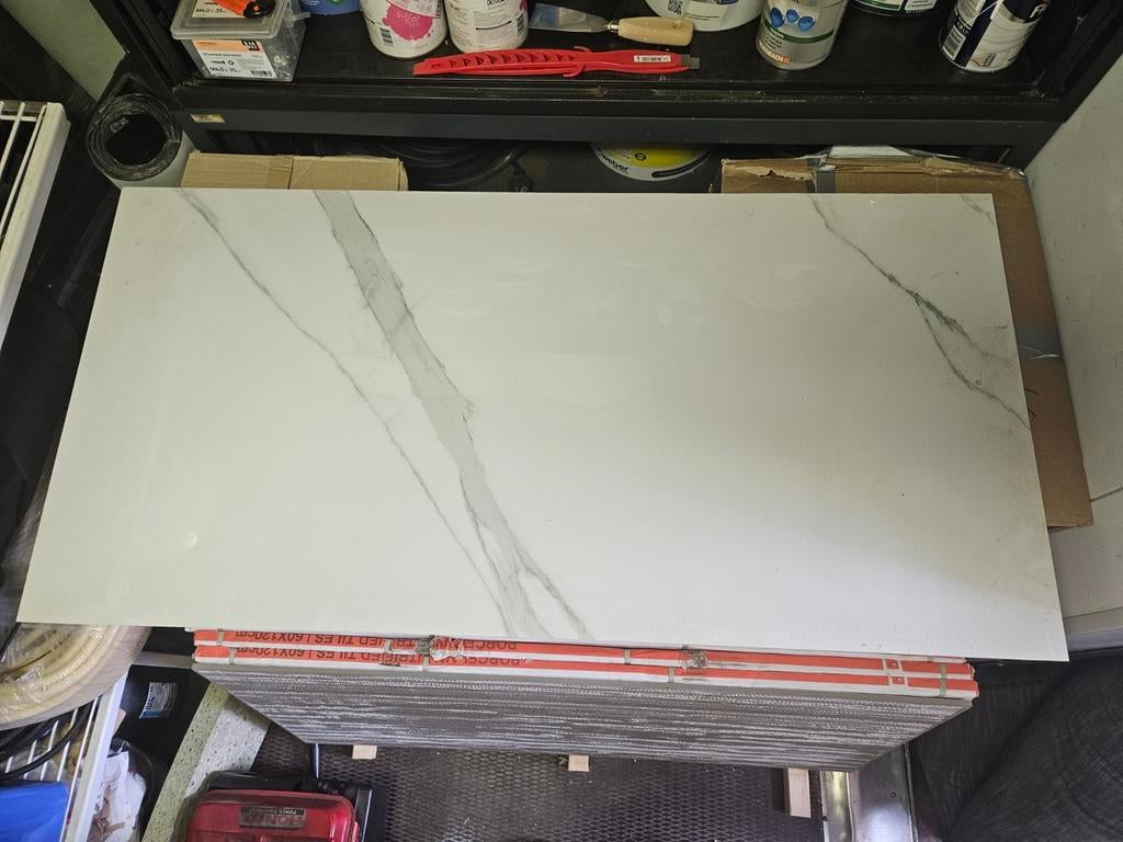 Marmerlook Vegas Grey Keramische Wand-/Vloertegels (46m²), Doe-het-zelf en Verbouw, Tegels, Ophalen
