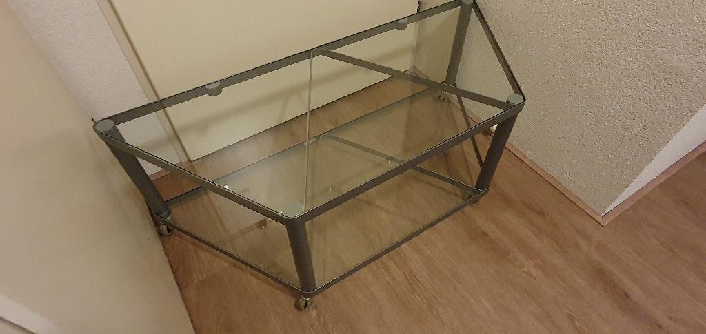Ikea tv tafel Dalfors, Ophalen, Gebruikt, 100 tot 150 cm, Glas