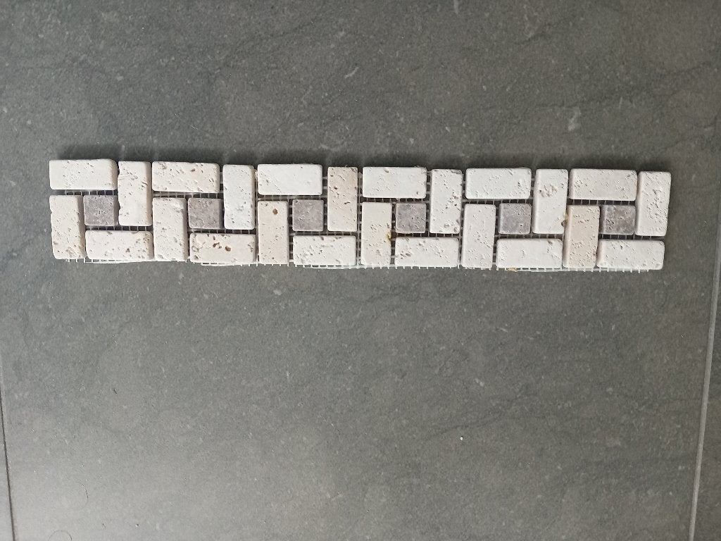 Deco Mozaiek, tegelstrip ~ Marmer ~ Cortona., Wandtegels, Nieuw, 20 tot 40 cm, Minder dan 5 m²