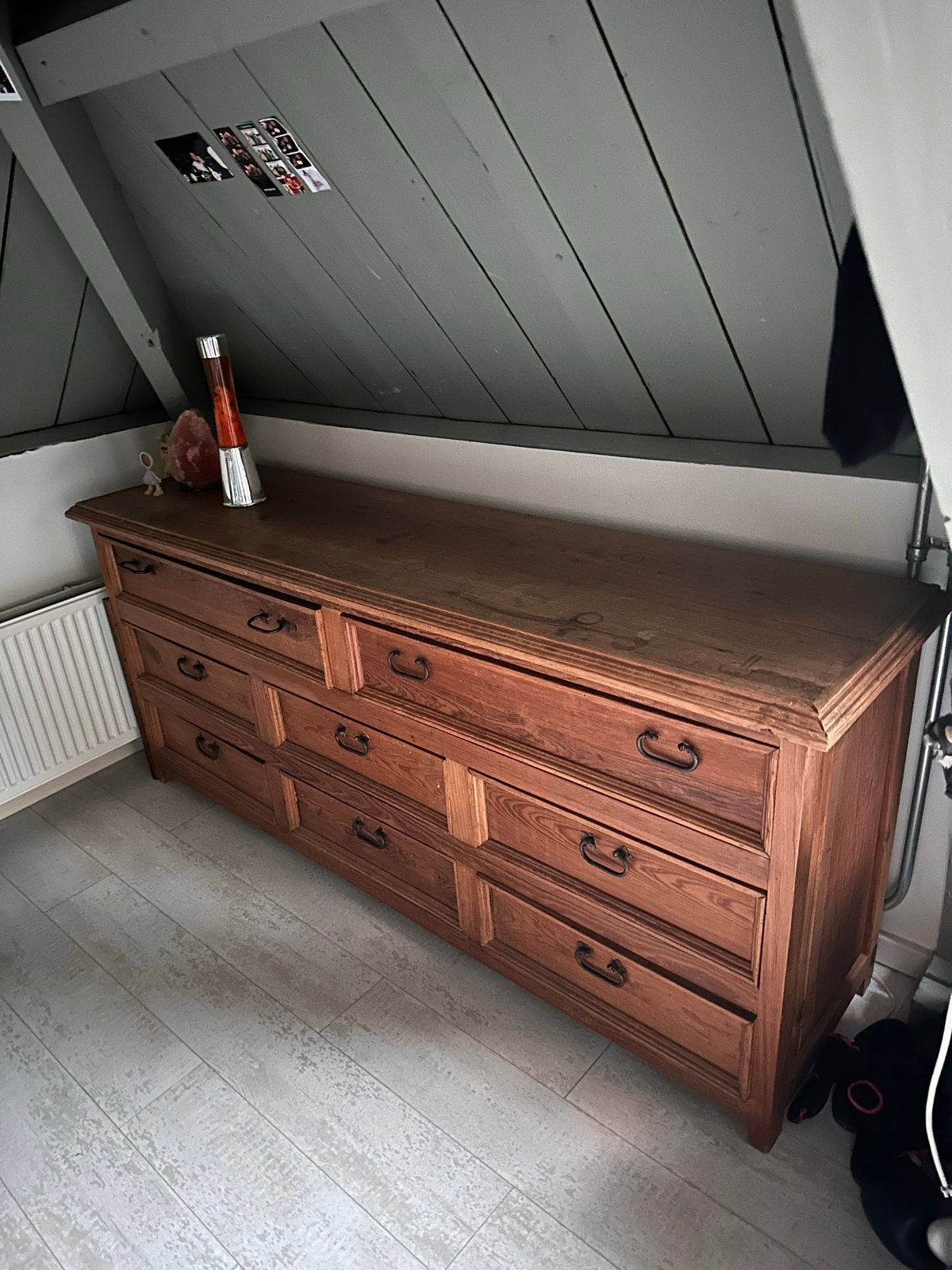 Grenen Dressoirkast, Huis en Inrichting, Ophalen, Gebruikt, 200 cm of meer, Met lade(s)