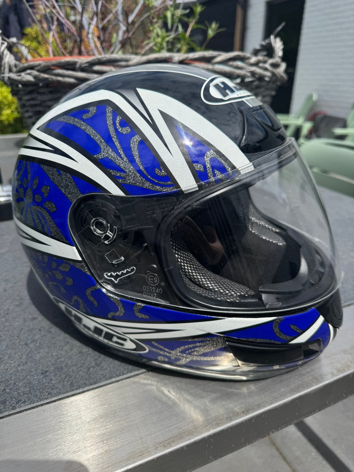 Dames motorhelm HJC CS-12N Lotus maat L bijzondere helm, Motoren, HJC, Ophalen of Verzenden, Integraalhelm, Dames
