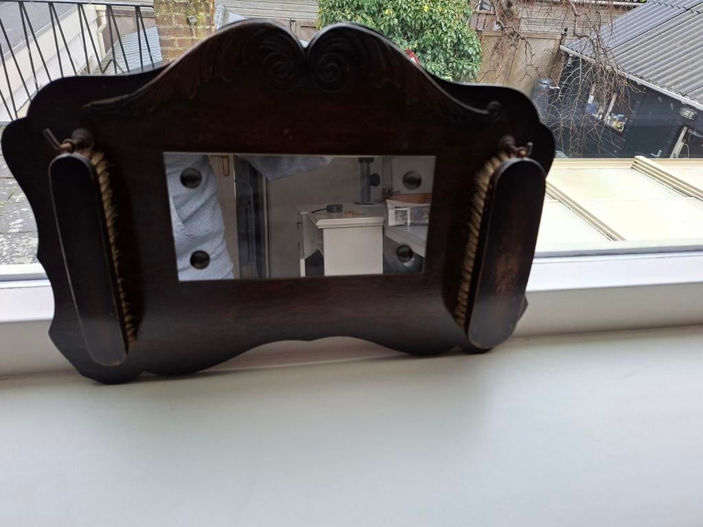 Brocante Halspiegel, Ophalen of Verzenden, Rechthoekig, Minder dan 50 cm