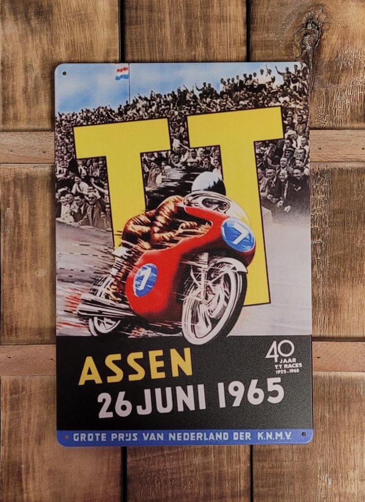 TT Circuit Assen 1965 motorGP reclamebord van metaal deco, Reclamebord, Info@deconoord.nl, Deco Noord, Nieuw