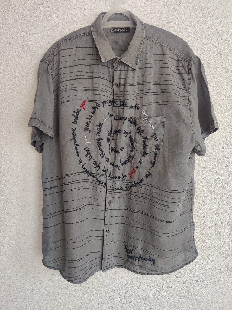 004. XXL Desigual overhemd - Korte mouwen - 2XL, Kleding | Heren, Desigual, Ophalen of Verzenden, Zo goed als nieuw, Overige halswijdtes