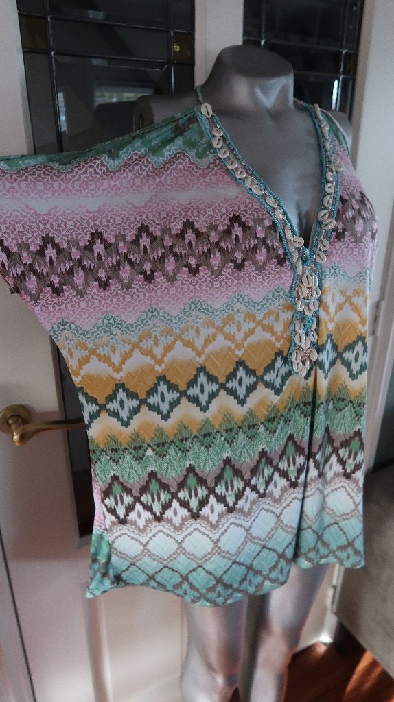 heerlijk wijd zomers tuniek xxl of meer mint zwart etc, Overige kleuren, Blouse of Tuniek, Made in France, Ophalen of Verzenden