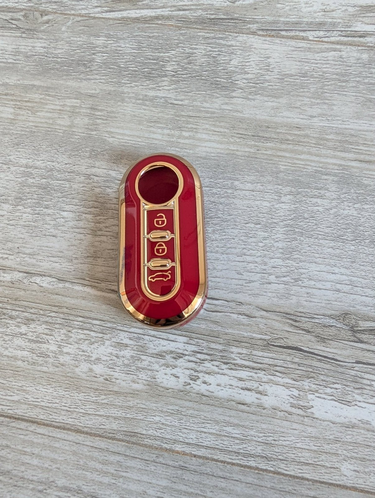 Fiat 500 sleutelhoes - nieuw - rood met goud, Verzamelen, Sleutelhangers, Ophalen of Verzenden, Nieuw, Merk