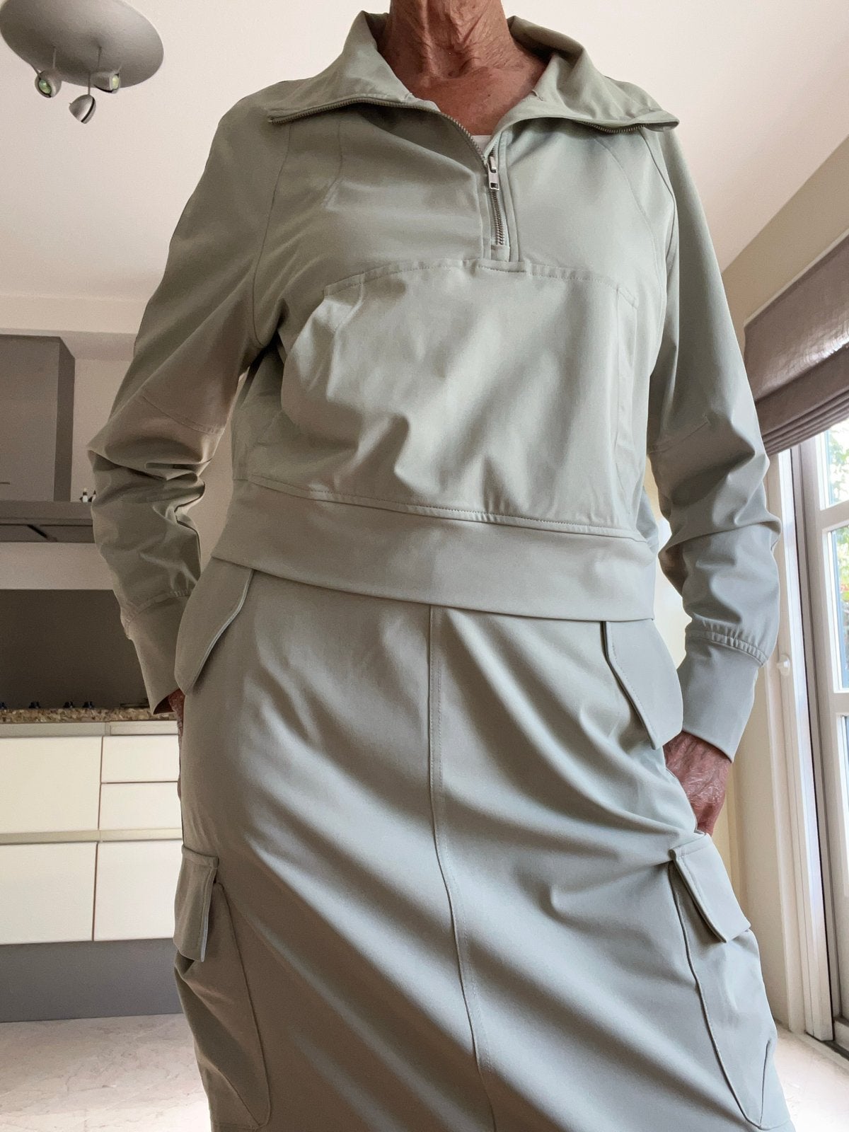 Aimee The Label Set: Trui, Top en Rok in Groen/Grijs, Verzenden, Nieuw, Maat 36 (S), Groen
