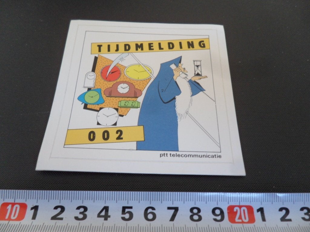 sticker PTT Telecom  Tijdmelding 002, Ophalen, Zo goed als nieuw