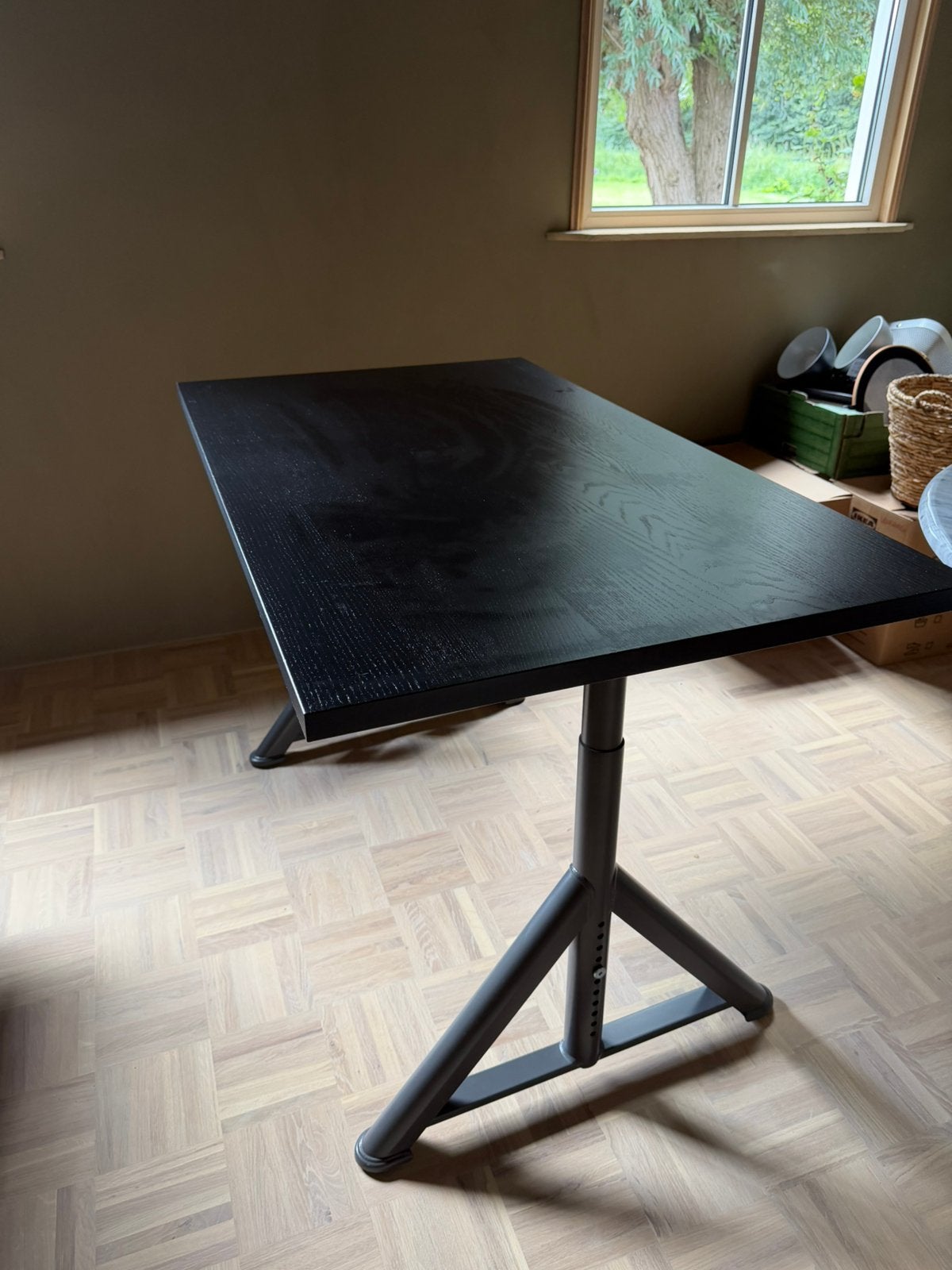 IKEA IDASEN Bureau zwart/donkergrijs 120x70 cm, Zwart, Gebruikt, 120 cm, Hout
