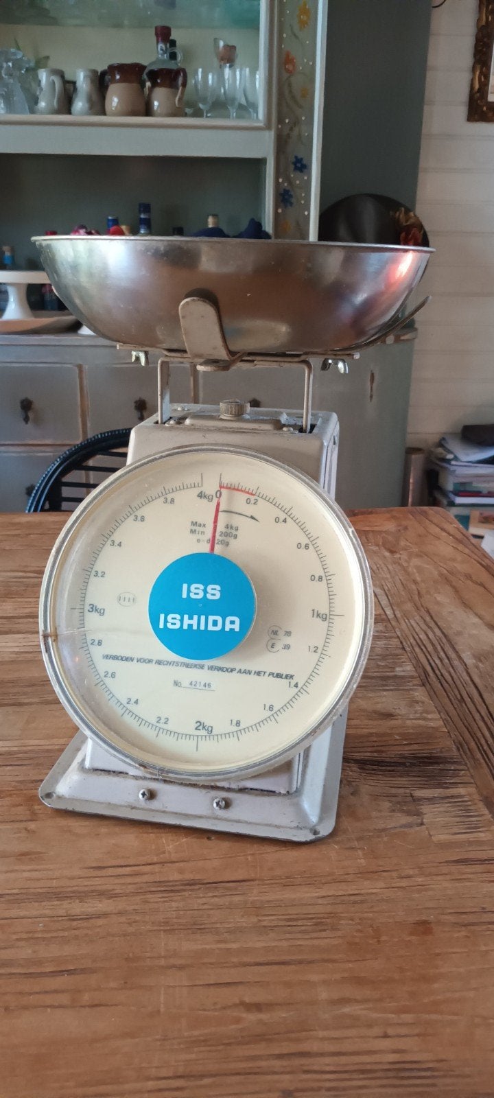 ISS ISHIDA Weegschaal 4kg - Vintage met kleine barst, Ophalen, Gebruikt