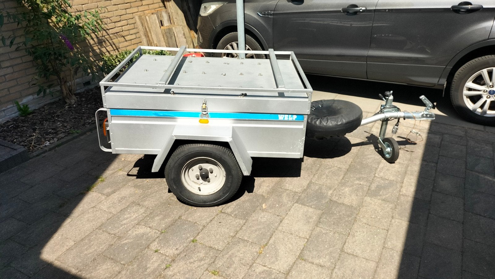 Welp bagagewagen / aanhanger met reservewiel en disselslot, Ophalen, Gebruikt
